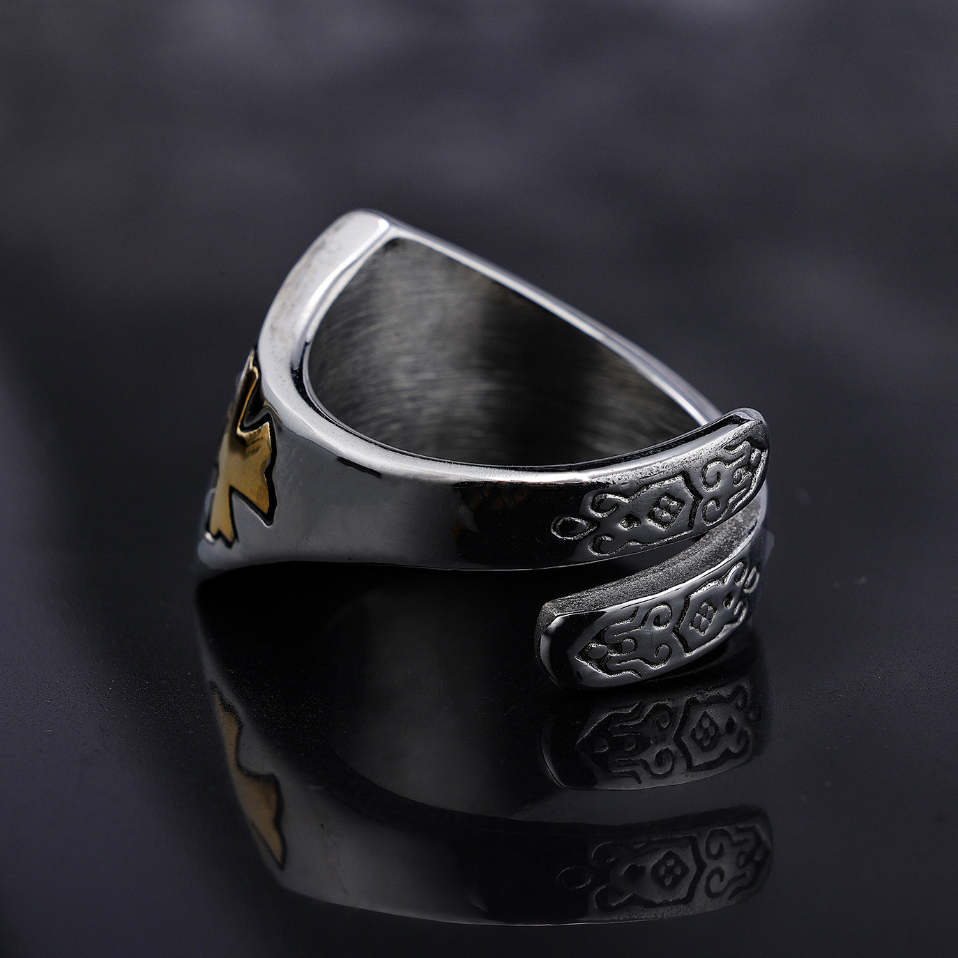 Triangle Eye All Seeing Titanium Ring